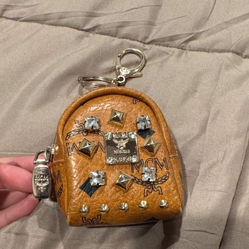 Mcm Tan Mini Backpack Keychain - image 1